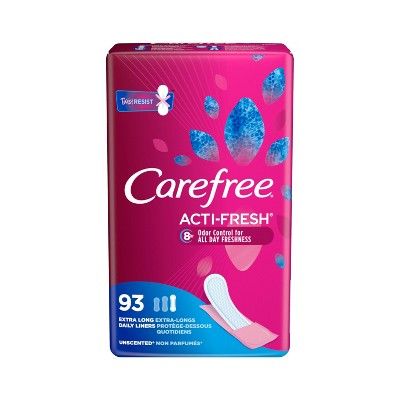 Carefree Acti-Fresh Extra Long Pantiliners To Go - Unscented - 93ct | Target