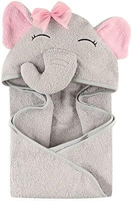 Hudson Baby Unisex Baby Cotton Animal Face Hooded Towel, Pretty Elephant, One Size | Amazon (US)