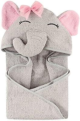 Hudson Baby Unisex Baby Cotton Animal Face Hooded Towel, Pretty Elephant, One Size | Amazon (US)