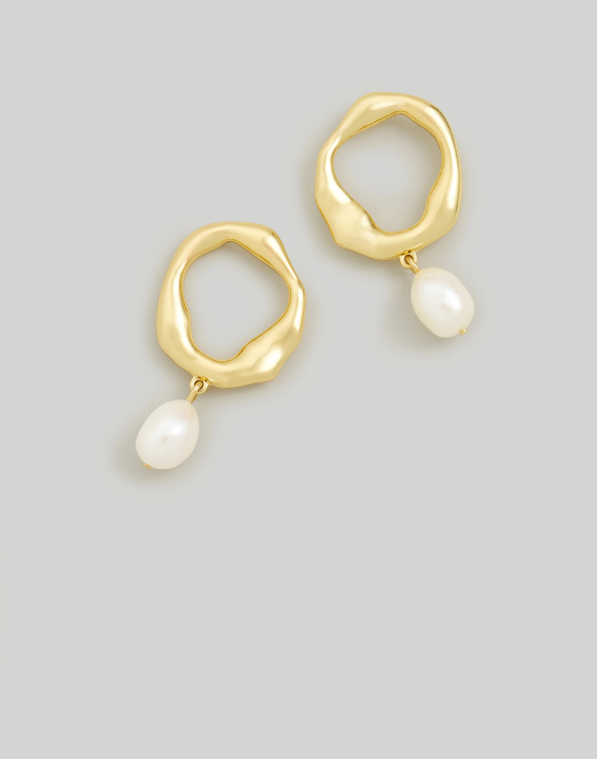 Freshwater Pearl Front-Facing Hoop Earrings | Madewell