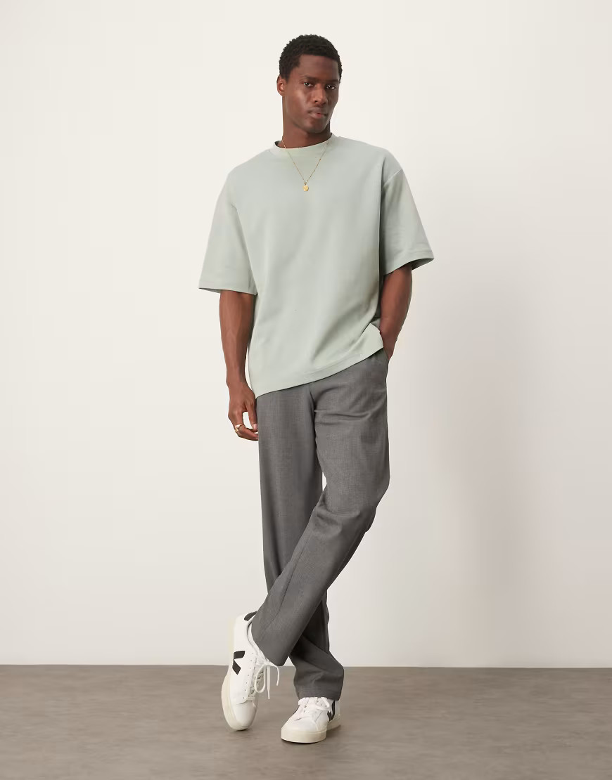 Selected Homme oversized heavyweight T-shirt in light green | ASOS (Global)