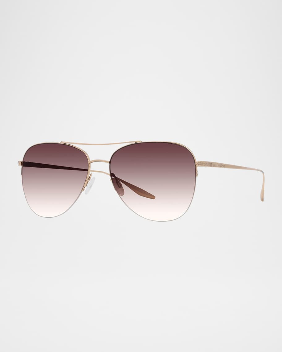Barton Perreira Chevalier 57 Titanium Aviator Sunglasses | Neiman Marcus