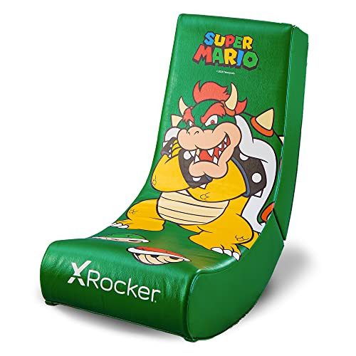 X Rocker Super Mario Bowser Video Gaming Floor Chair, Official All-Star Edition Nintendo Collectible, Faux Leather, Foldable, 5000401, 33.46" x 16.14" x 25.59", Bowser Green | Amazon (US)