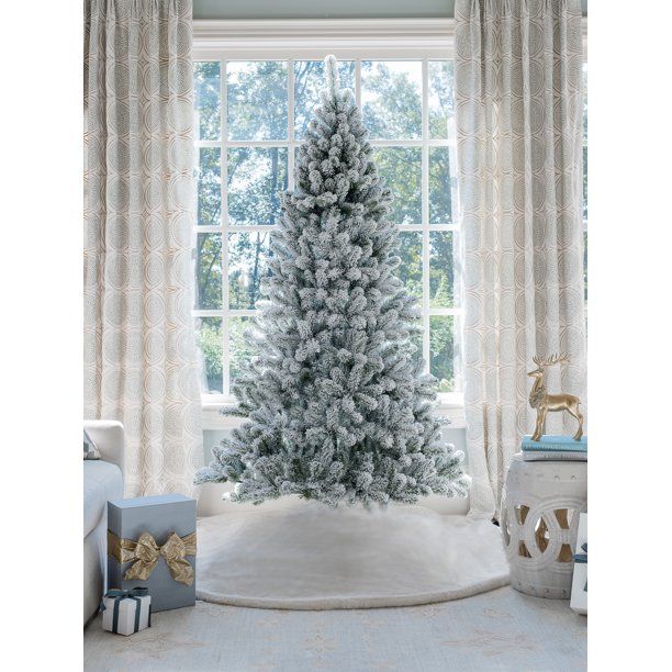 King of Christmas 7ft Prince Flock® Artificial Christmas Tree Unlit - Walmart.com | Walmart (US)