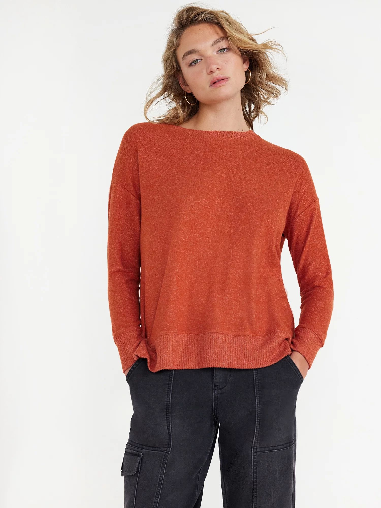Time and Tru Women's Soft Hacci Knit Pullover, Sizes XS-XXXL - Walmart.com | Walmart (US)