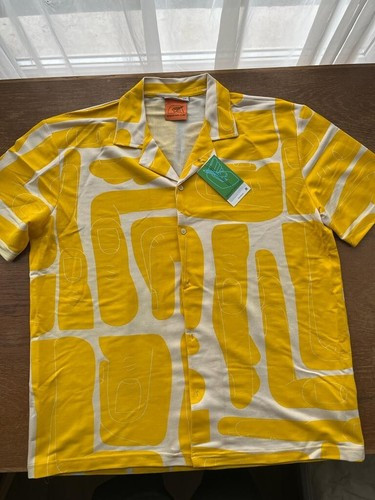 BNWT Zara x Sebastian Curi Yellow Hand Graphic Short Sleeve Shirt | eBay UK
