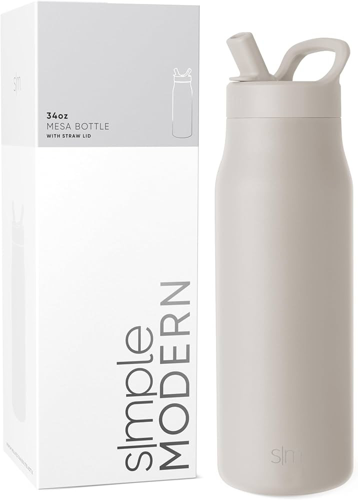 Simple Modern Water Bottle with Straw lid | Insulated Stainless Steel Thermos | Reusable Travel W... | Amazon (US)