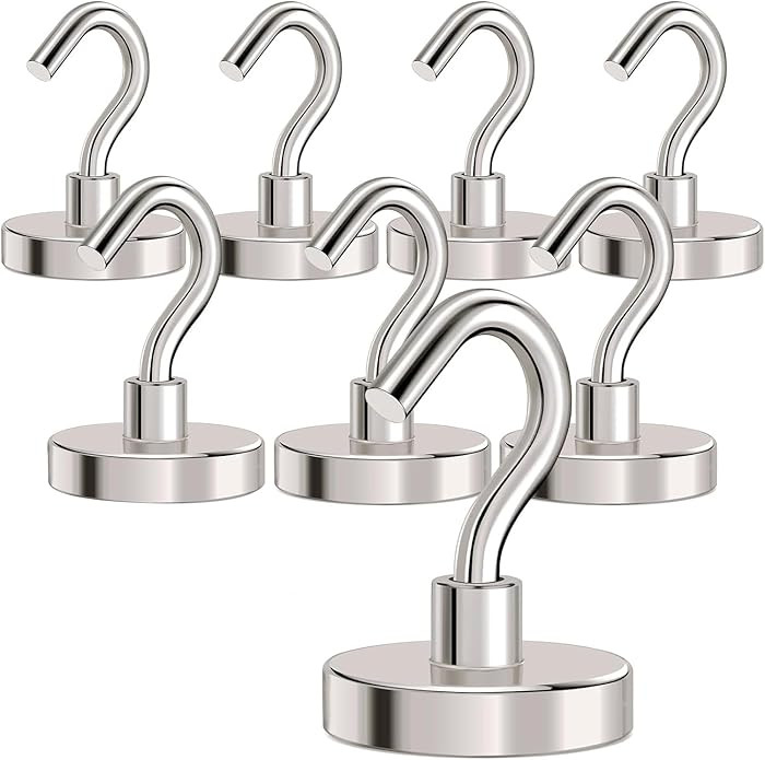 MIKEDE Magnetic Hooks Heavy Duty,120LB+ Strong Magnet with Hook, Super Neodymium Cruise Hooks, Lo... | Amazon (US)