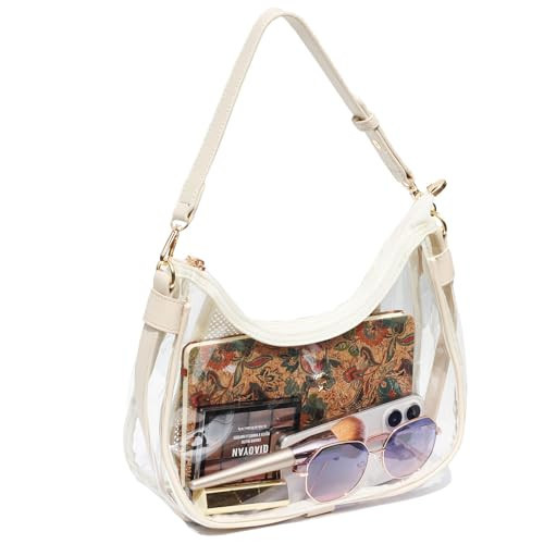 Clear Shoulder Bag for Women – Stadium-Approved Cute Hobo Tote, Crossbody Handbag & Mini Clutch Purse | Amazon (US)