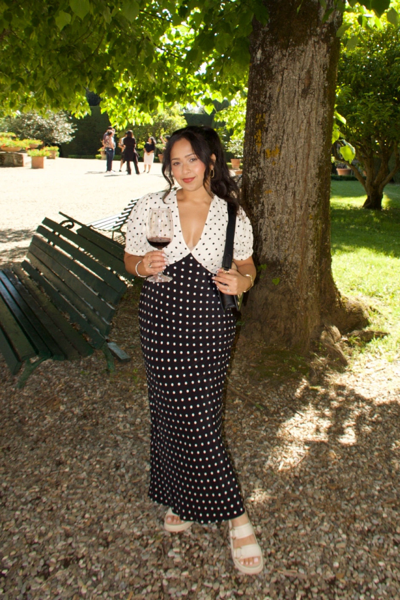 Perfect affordable summer dress for a winery tour in Tuscany or anywhere in for your European summer 🖤
@target Dress: Size XS (sized down)
@target Shoes: Size 7 (TTS, so comfy)
@amazonfashion purse (super great quality) 

#LTKFindsUnder50 #LTKSaleAlert #LTKTravel