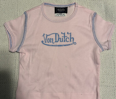 Von Dutch Shirt Baby Small 12 Months Pink Short Sleeve Crew Neck Logo | eBay US