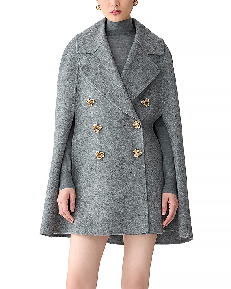 Carolina Herrera Double Breasted Cape Coat | Bloomingdale's (US)