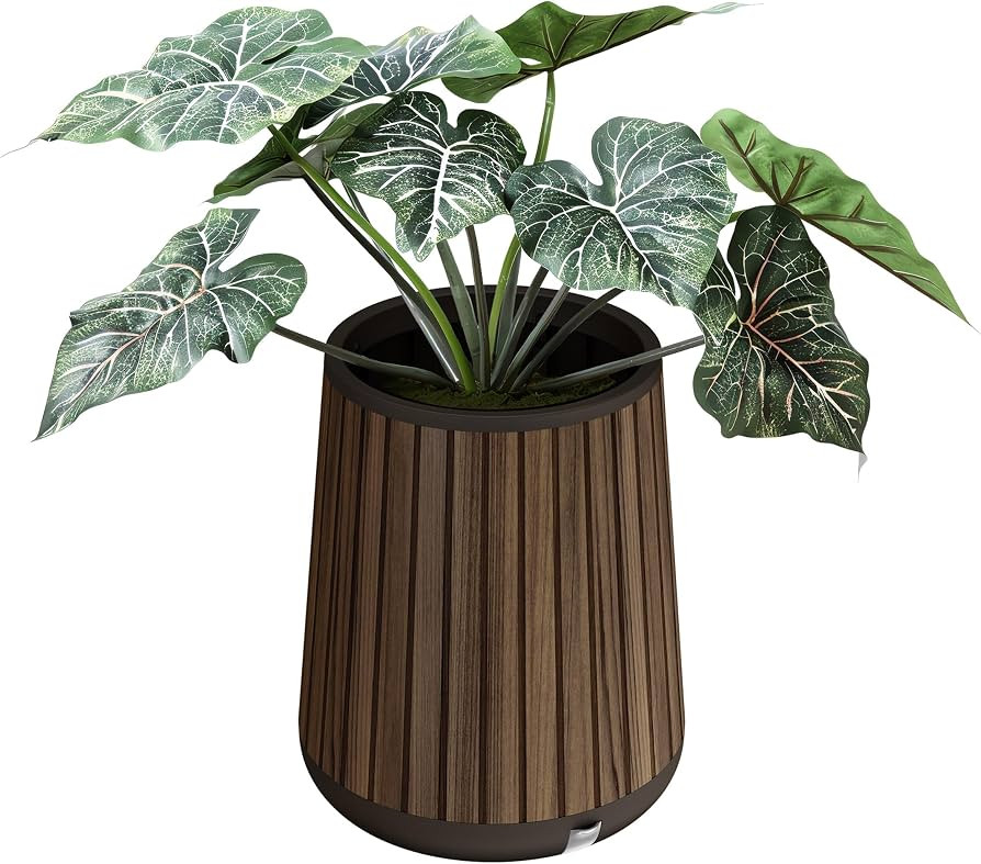 Keter Signature Conic 28.5 Inch Tall Round Large Wood Look Planter for Indoor or Outdoor Flower P... | Amazon (US)
