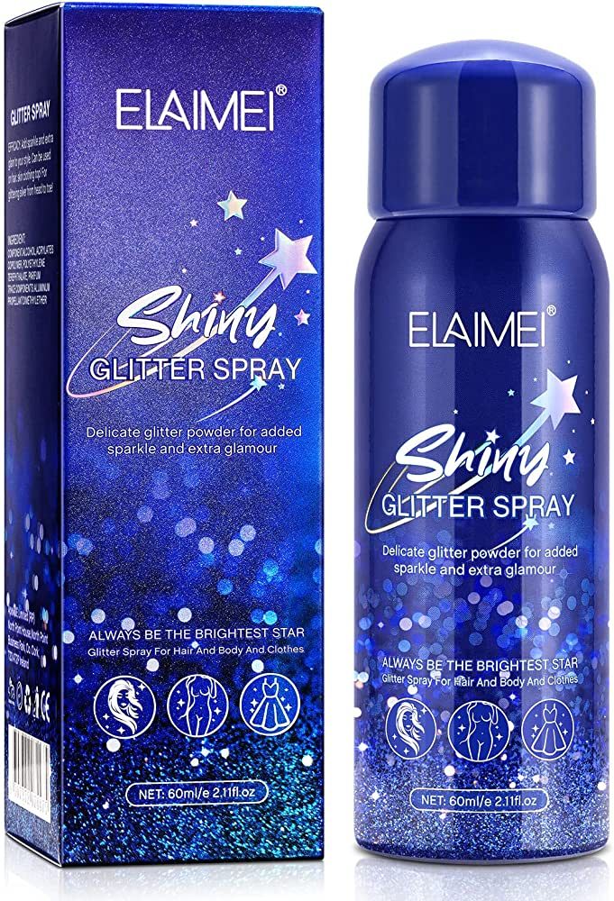 Glitter Spray, Body Shiny Glitter Spray for Skin, Face, Hair and Clothing, Highlight Powder Spray... | Amazon (US)