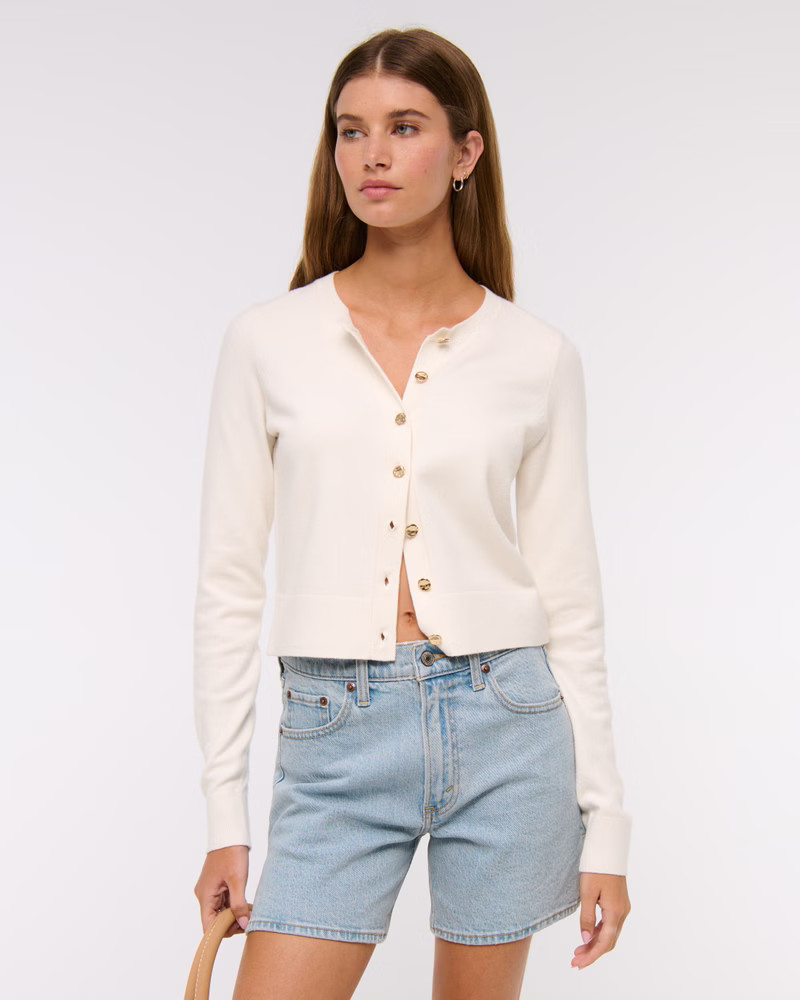 Women's LuxeLoft Rounded Sleeve Cardigan | Women's Tops | Abercrombie.com | Abercrombie & Fitch (US)