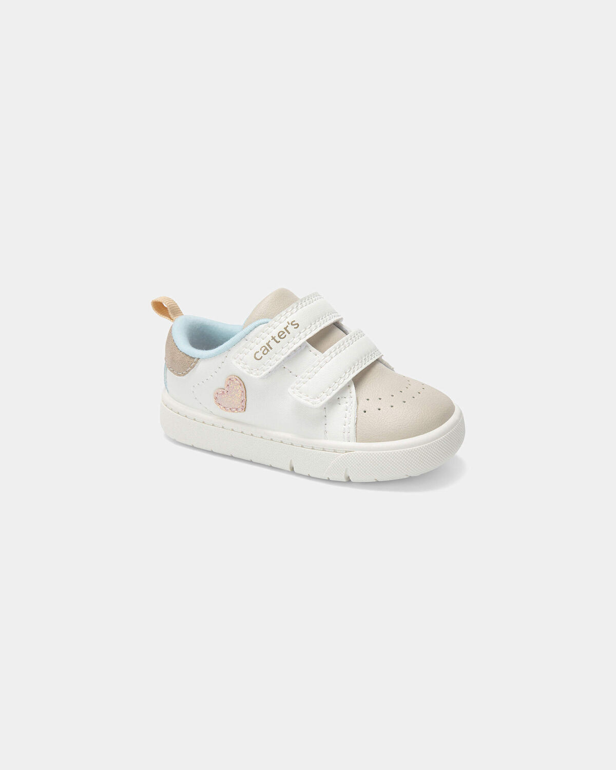 Baby Girl Every Step® First Walker Heart Casual Shoes - White/Tan | Carter's Inc