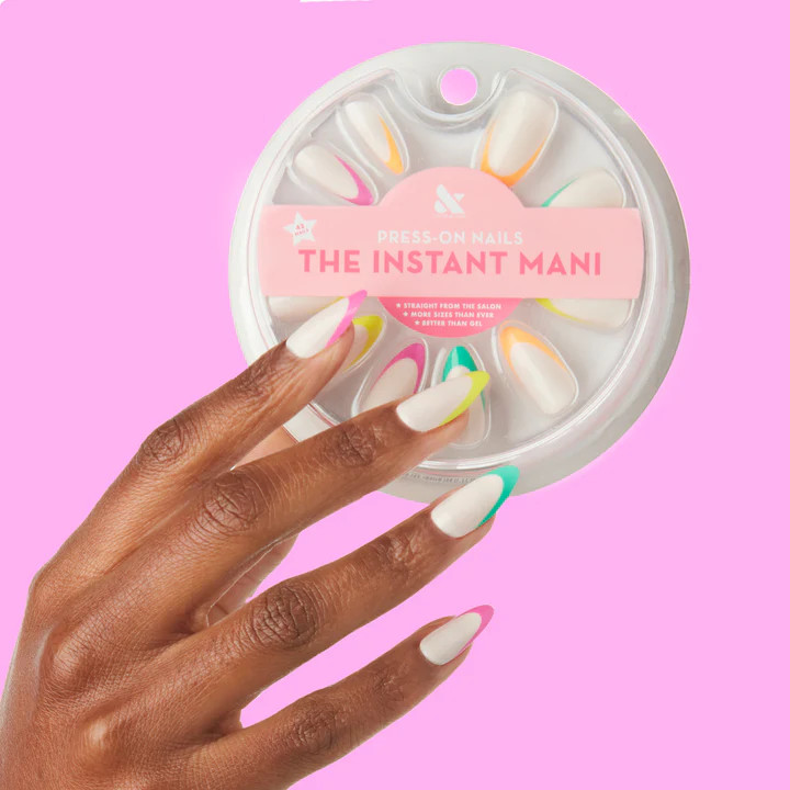 Neon Rainbow French | Long | Almond | Olive & June