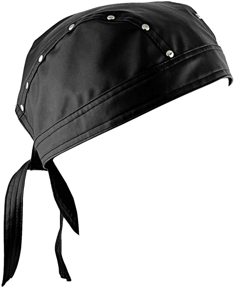 Leather Bandana Biker Doo Do Rag Headwrap Studded Mens Cap Capsmith Du Rag | Amazon (US)