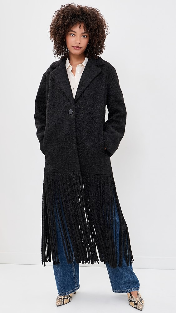 SIMONMILLER Vero Fringe Coat Bordeaux XS | Shopbop