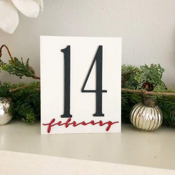 February 14 Sign Tiered Tray Decor Valentines Day Decor | Etsy | Etsy (US)