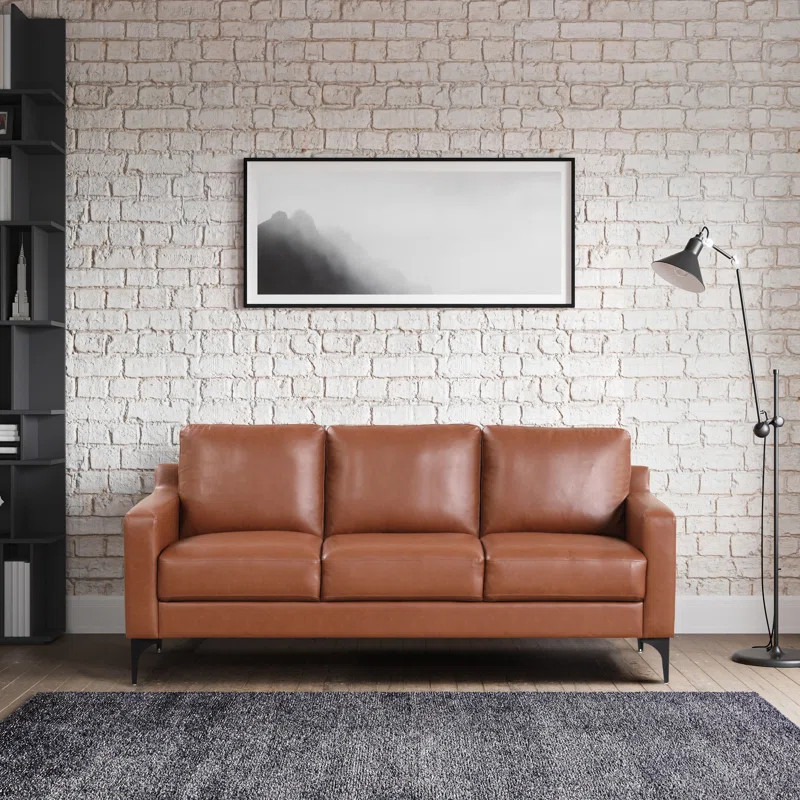 Turner 68.9" Square Arm Faux Leather Sofa | Wayfair North America