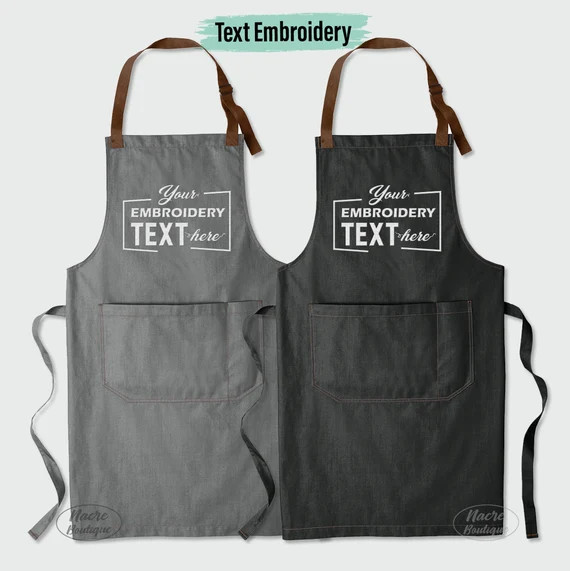 Custom Print Apron, Custom Embroidered Apron, Custom Logo Apron, Custom Text Apron, Personalize A... | Etsy (US)