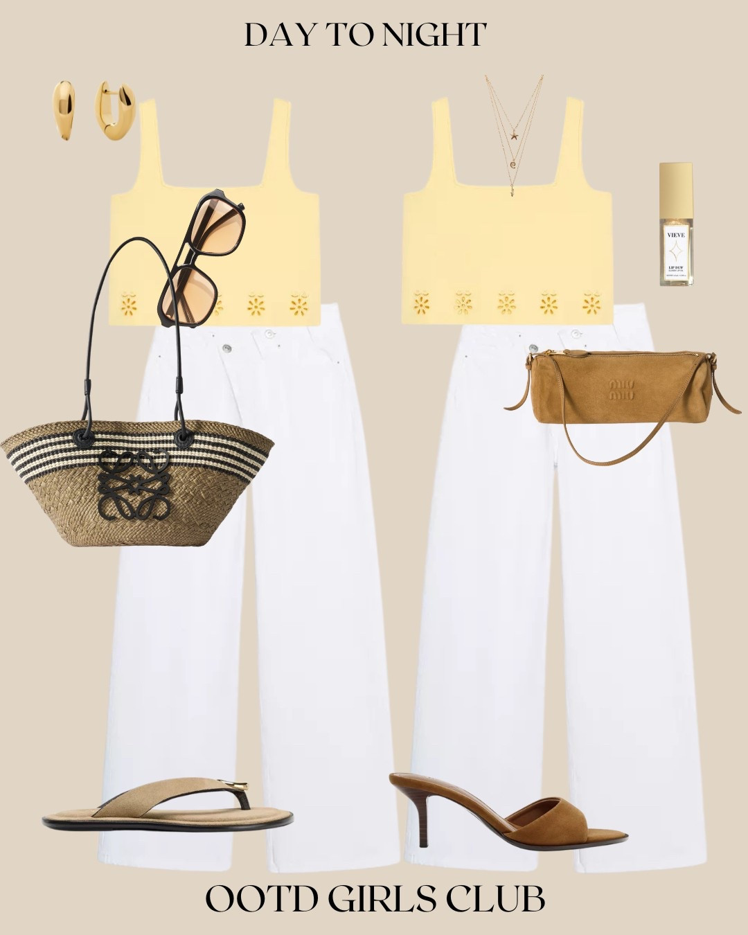  A sunny day to evening outfit - white jeans, heels, jeans and a nice top 

#LTKspring #LTKsummer #LTKeurope