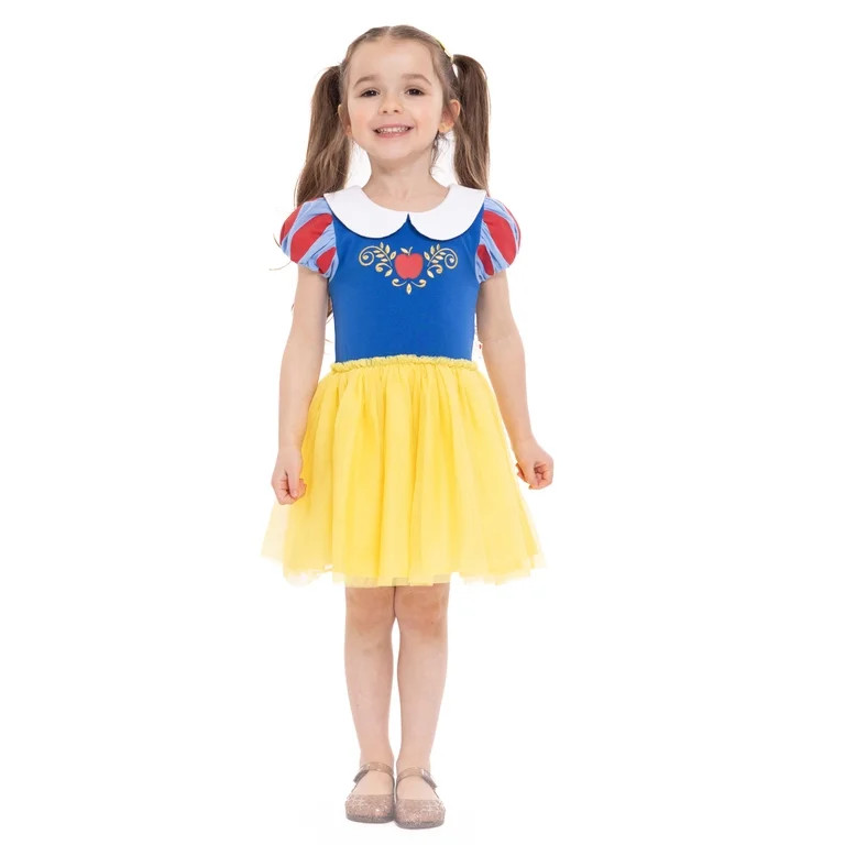 Disney Princess Toddler Girls Snow White Puff Sleeve Cosplay Tutu Dress, Sizes 12 Months-5T | Walmart (US)