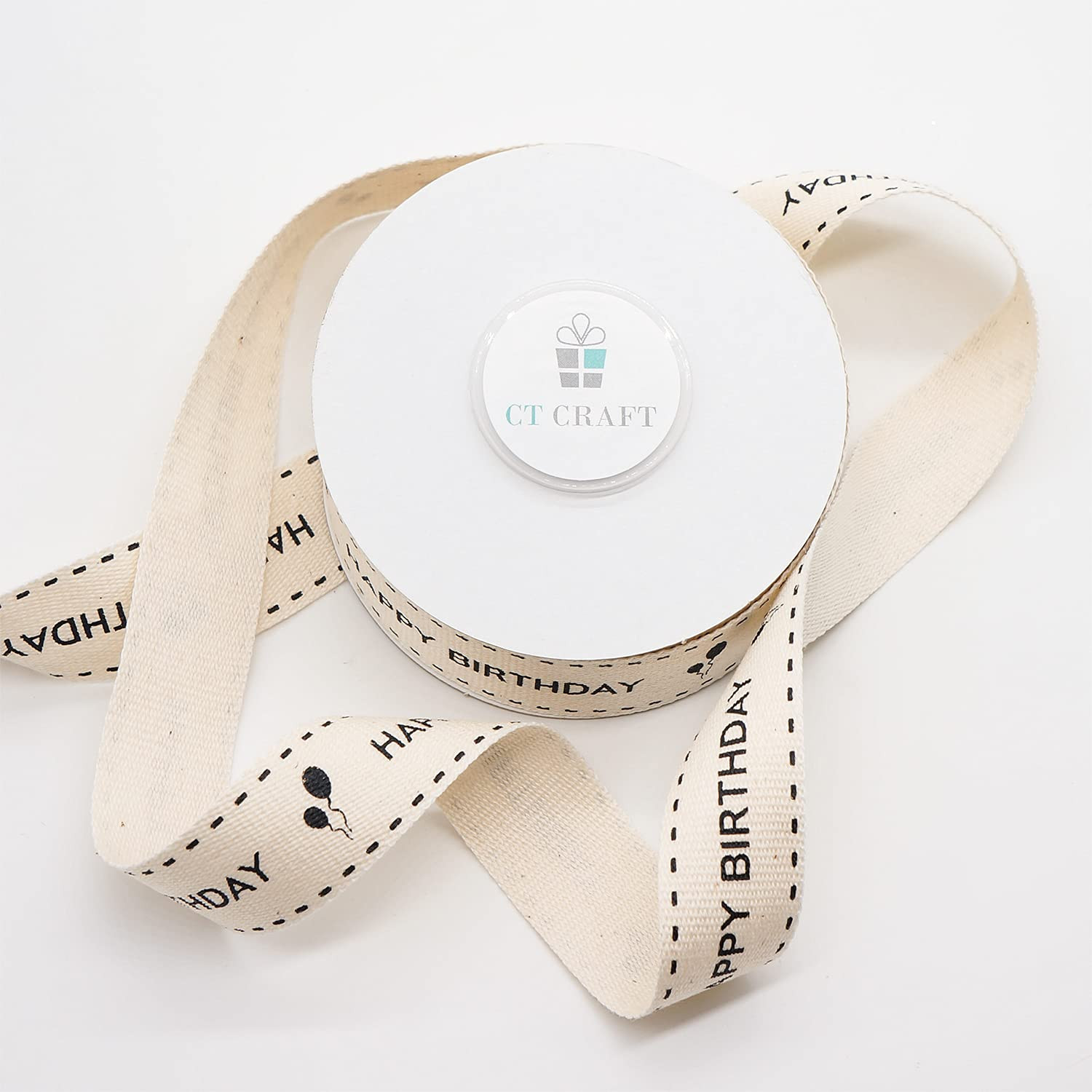 CT CRAFT LLC Cotton Ribbon with Black Birthday - 7/8" (21mm) x 10 Yards | Amazon (US)