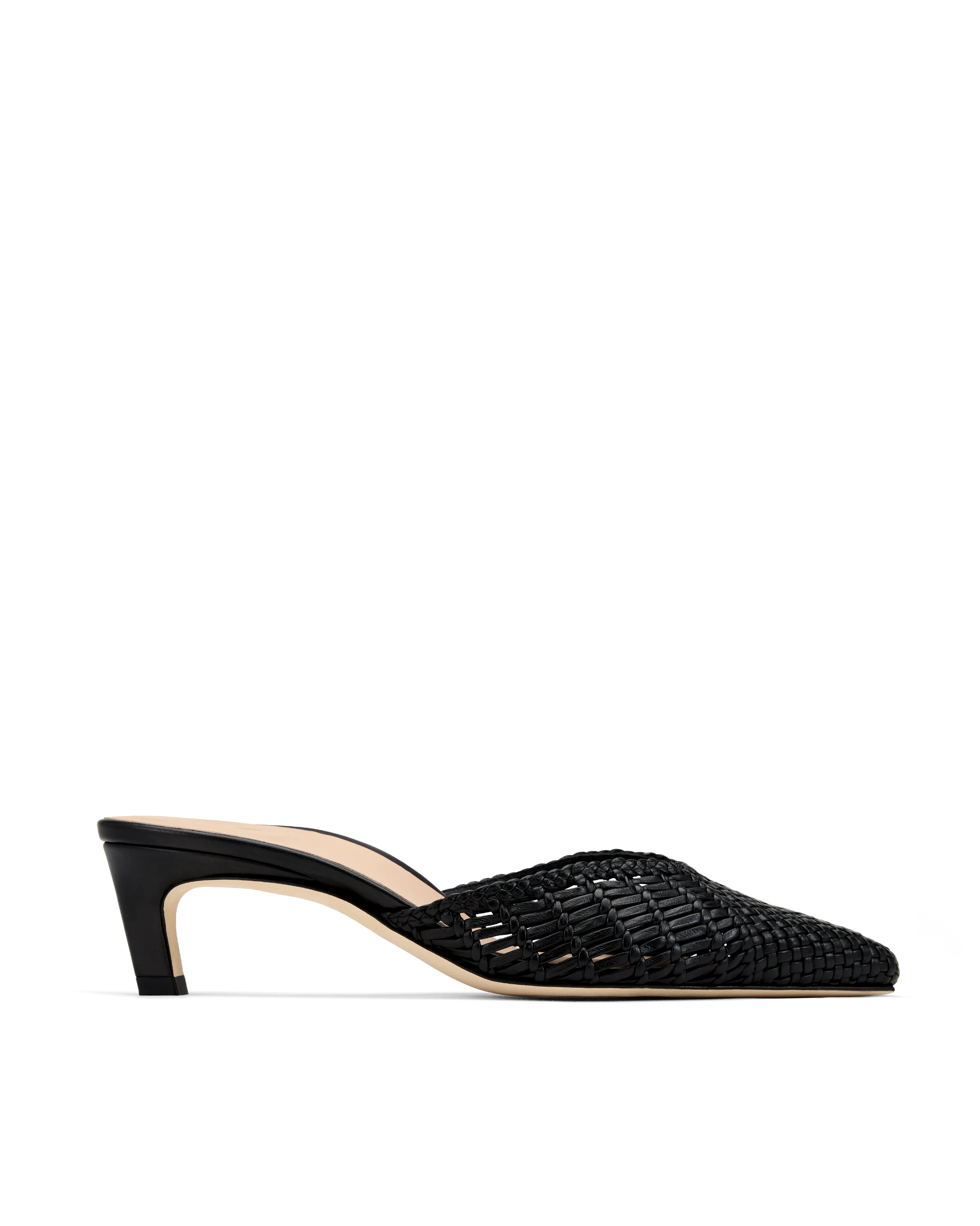 Palma: Black Woven Nappa | Inez Shoes, LLC