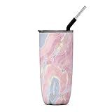 S'well Stainless Steel Tumbler with Straw - 24 Fl Oz - Geode Rose - Triple-Layered Vacuum-Insulat... | Amazon (US)
