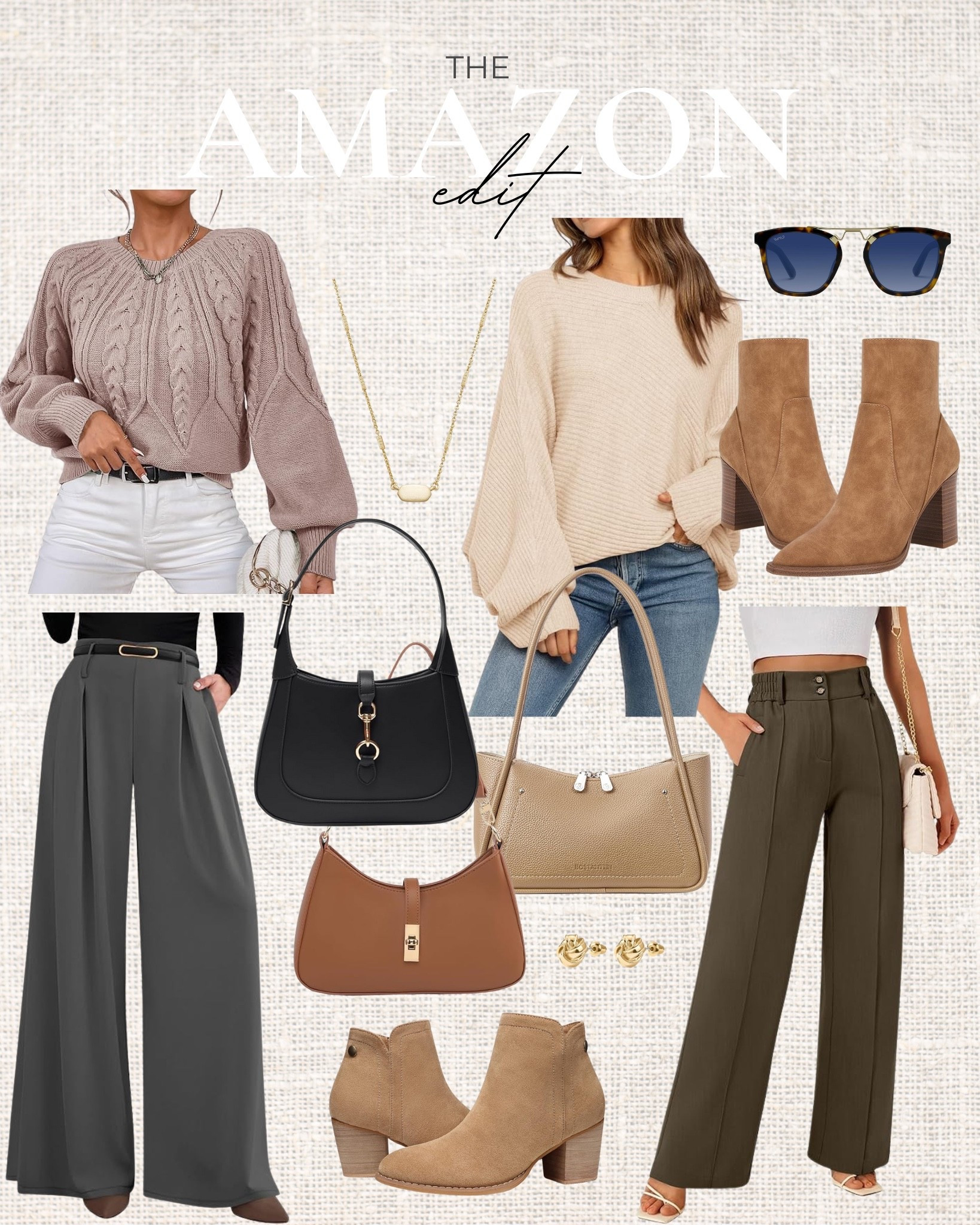 Fashion favorites worth adding to your wardrobe this season!
chunky sweater top, small hobo bags, gold jewelry, fall booties, wide leg pants, layering pieces, fall look, casual style, trendy outfits, wardrobe essentials, everyday wear, favorite finds, amazon style, affordable look

#LTKU #LTKFindsUnder50 #LTKSeasonal