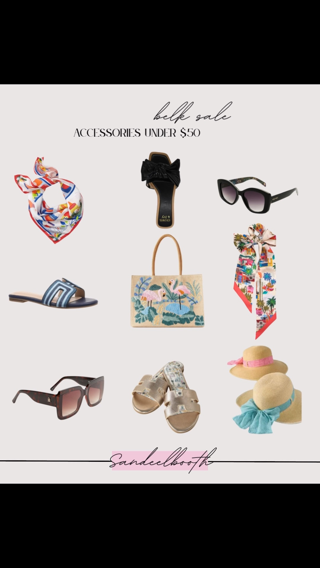 ☀️ Belk Sale Finds — Colorful Accessories Under $50! ☀️
Summer style starts with the right accessories, and these Belk finds bring the fun without the splurge. From bold sunglasses to playful scarves, beachy straw hats, and vacation-ready slides—everything here is under $50 and made for sunny days!

👜 Featured:
	•	Colorful silk scarves (perfect for hair, bags, or neck)
	•	Oversized + squoval sunglasses
	•	Embroidered flamingo straw tote
	•	Vacation-ready sandals + slides
	•	Wide-brimmed hats with statement bows
	•	Budget-friendly style that looks luxe

🎀 Tap to shop these colorful accessories + elevate your summer outfits for less!

#belkstyle #belksale #accessoriesunder50 #ltkfashion #summerstyle #colorfulaccessories #affordablestyle #vacationready #ltkunder50 #resortwearfinds #budgetfriendlyfashion #ltkseasonal

#LTKWedding #LTKShoeCrush #LTKSaleAlert