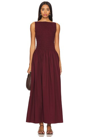 FAITHFULL THE BRAND Margot Midi Dress in Bordeaux from Revolve.com | Revolve Clothing (Global)