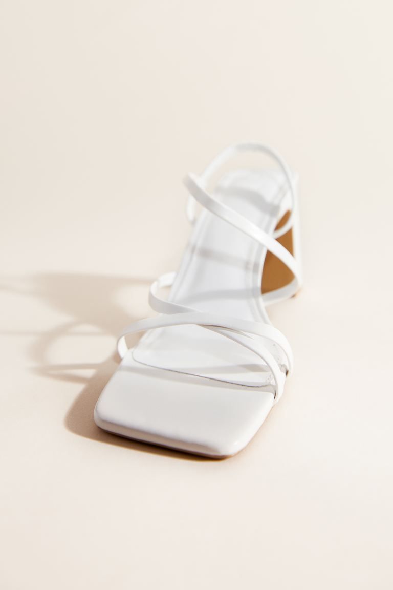 Block-heeled Sandals - White - Ladies | H&M US | H&M (US + CA)