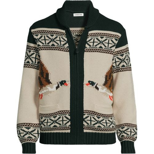 Men's Long Sleeve Full Zip Duck Cardigan | Lands' End (US)