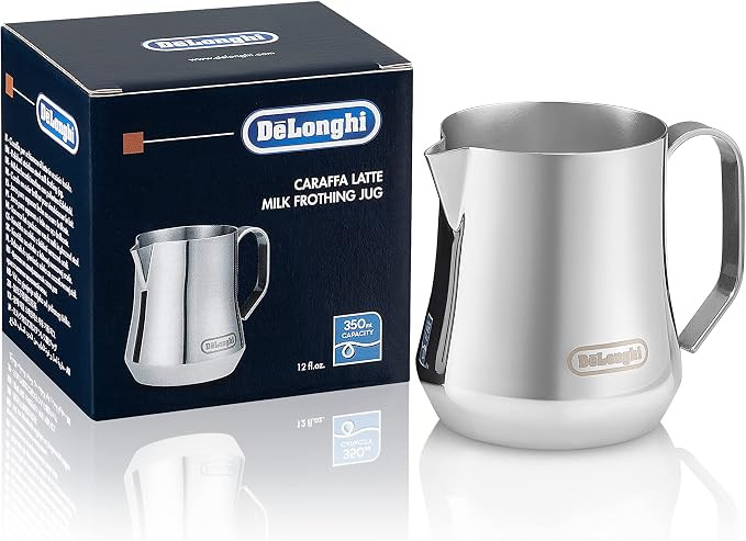 De'Longhi Stainless Steel Milk Frothing Pitcher, 12 ounce (350 ml), Barista Tool, Frother Jug for... | Amazon (US)