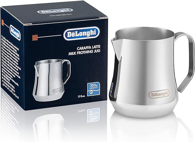 De'Longhi Stainless Steel Milk Frothing Pitcher, 12 ounce (350 ml), Barista Tool, Frother Jug for... | Amazon (US)