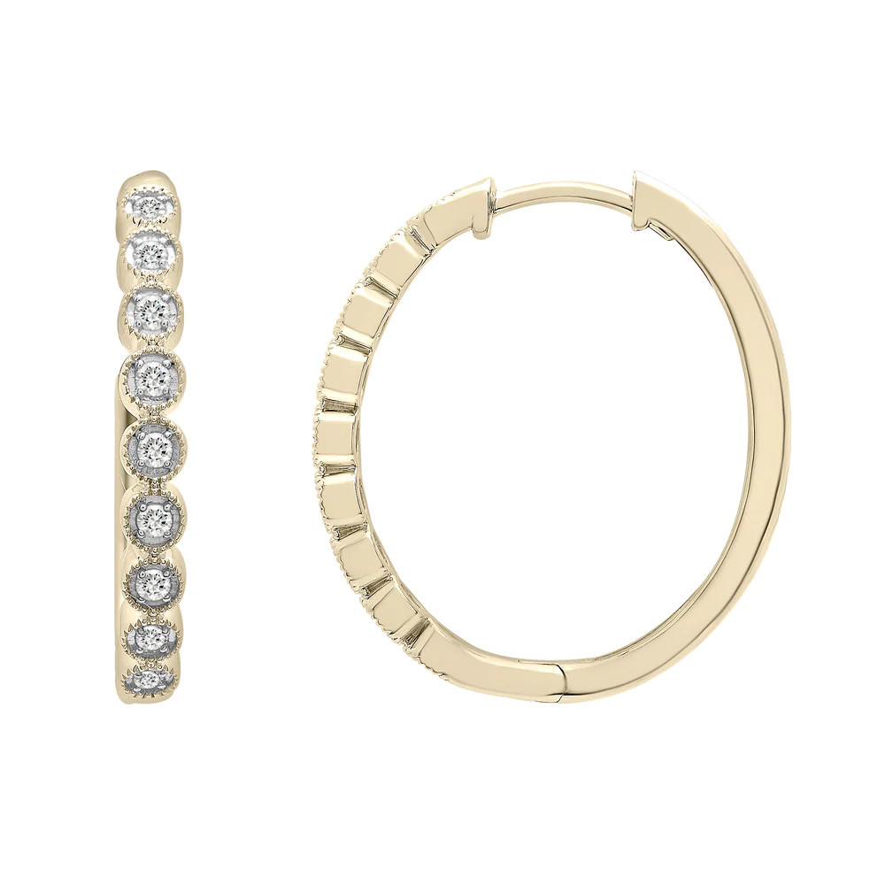 Elise Diamond Dot Hoop Earrings | Miki & Jane