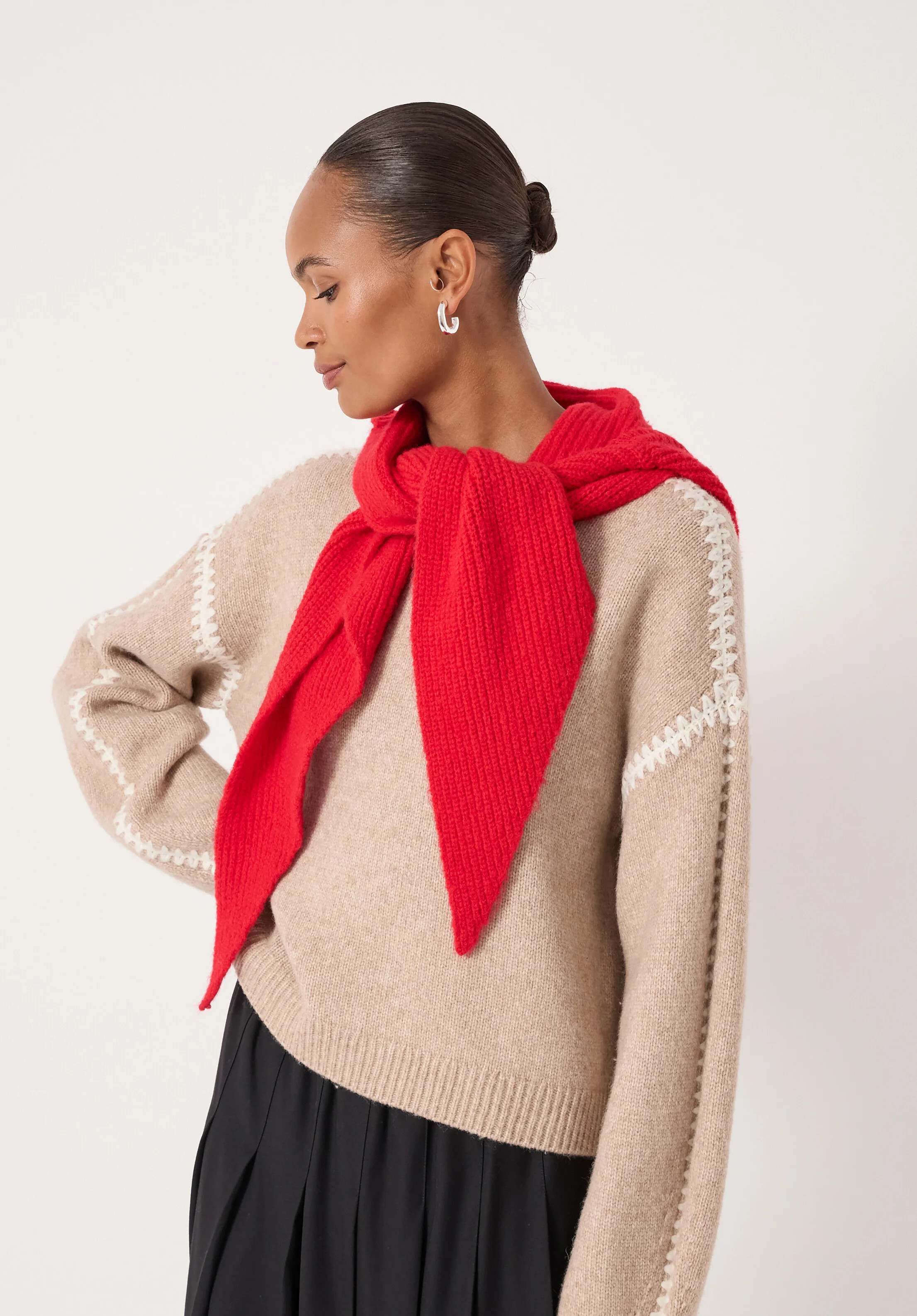 Knitted Hooded Scarf | Hush UK