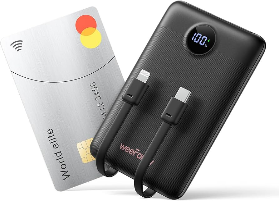 Mini Portable Charger with Built-in Cables 22.5W Fast Charging Power Bank USB-C Small Battery Pac... | Amazon (US)