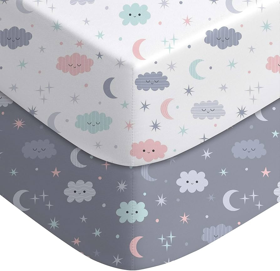 Yoofoss Pack and Play Sheets Fitted, Mini Crib Sheets 2-Pack for Pack N Play Mattress, Stretchy P... | Amazon (US)
