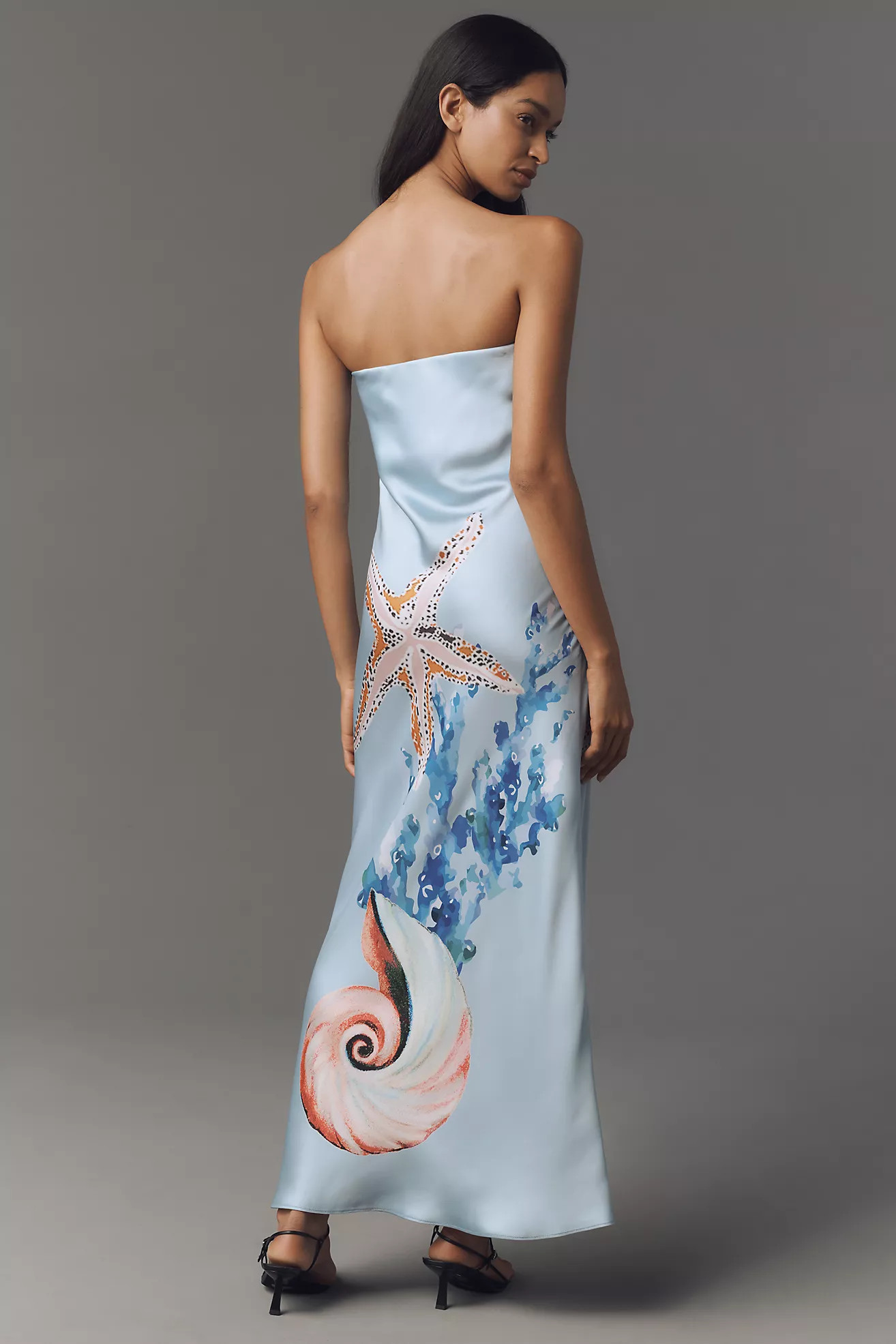 The Fleur Strapless Satin Maxi Slip Dress | Anthropologie (US)