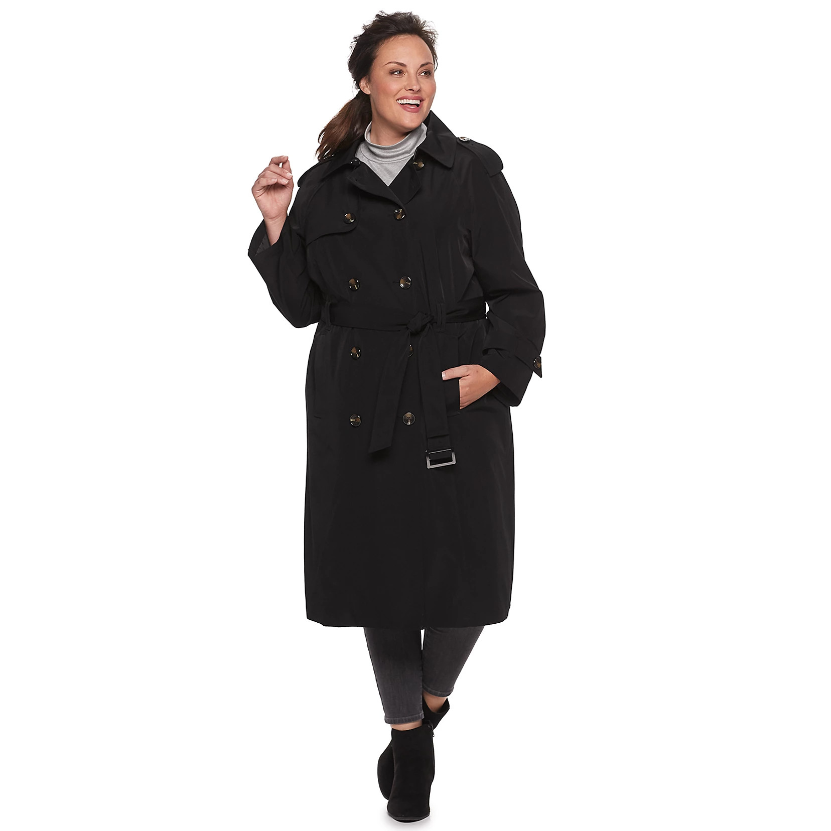Plus Size TOWER by London Fog Double-Breasted Belted Trench Coat | Kohl's