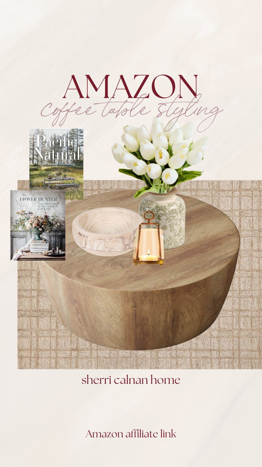 Simple Amazon coffee table styling with neutral textures and fresh spring touches. Wooden bowl, decorative books, faux tulips, ceramic vase, and soft layered accents for a warm and welcoming living room look.

Amazon coffee table decor, coffee table styling ideas, neutral living room decor, decorative books, faux tulips arrangement, wooden dough bowl, ceramic vase styling, spring home decor ideas, modern traditional decor, affordable living room styling, sherricalnanhome

#LTKHome