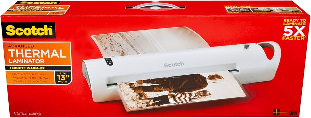 Scotch Thermal Laminator, Extra Wide 13 Inch Input, Ideal for Teachers, Small Offices, or Home (T... | Amazon (US)