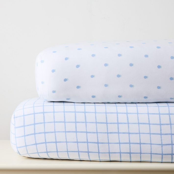 Painterly Grid & Shadow Dot Crib Sheet Bundle | West Elm (US)