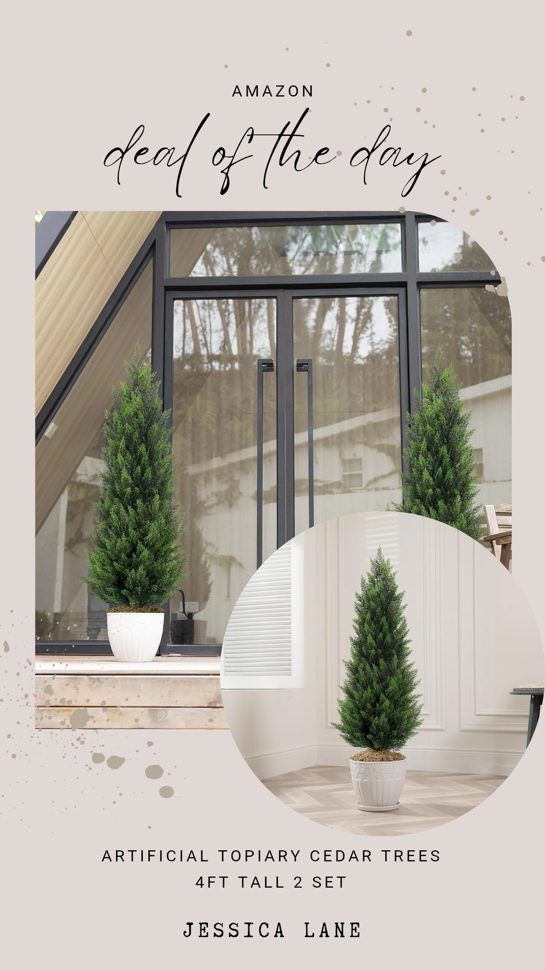 A set of two 4-foot cedar topiary trees that add that classic, polished look without the upkeep — perfect for porches, entryways, or flanking a console.#AmazonDeals #HomeInspo

#LTKSeasonal #LTKSaleAlert #LTKHome