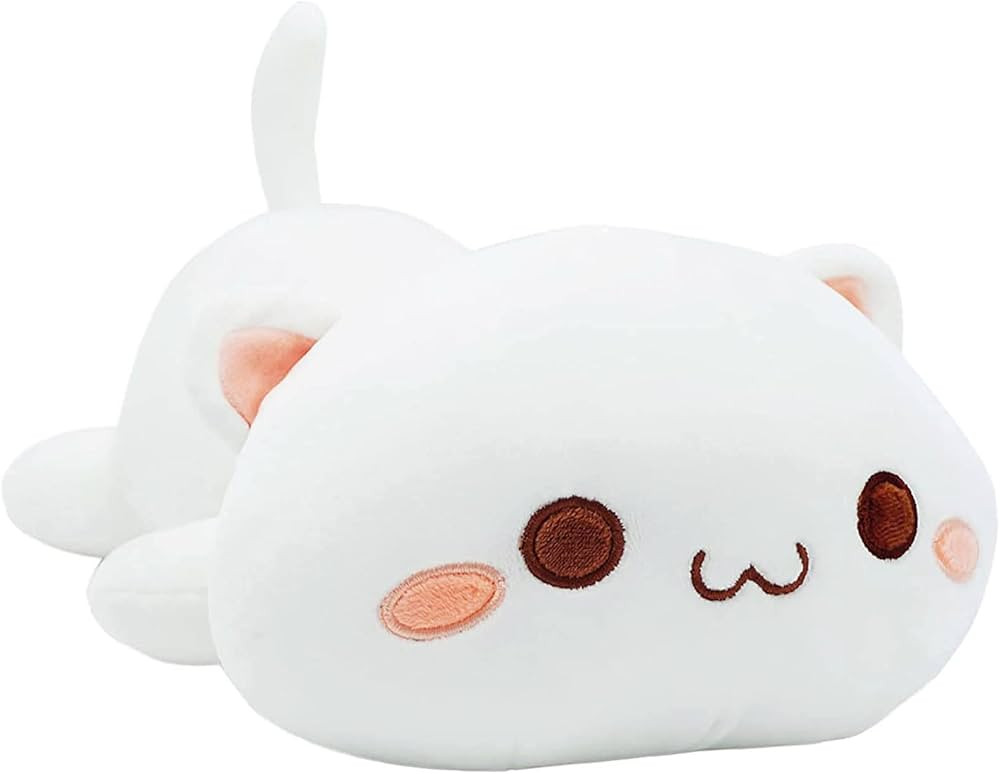 Onsoyours Cute Kitten Plush Toy Stuffed Animal Pet Kitty Soft Anime Cat Plush Pillow for Kids (Wh... | Amazon (US)