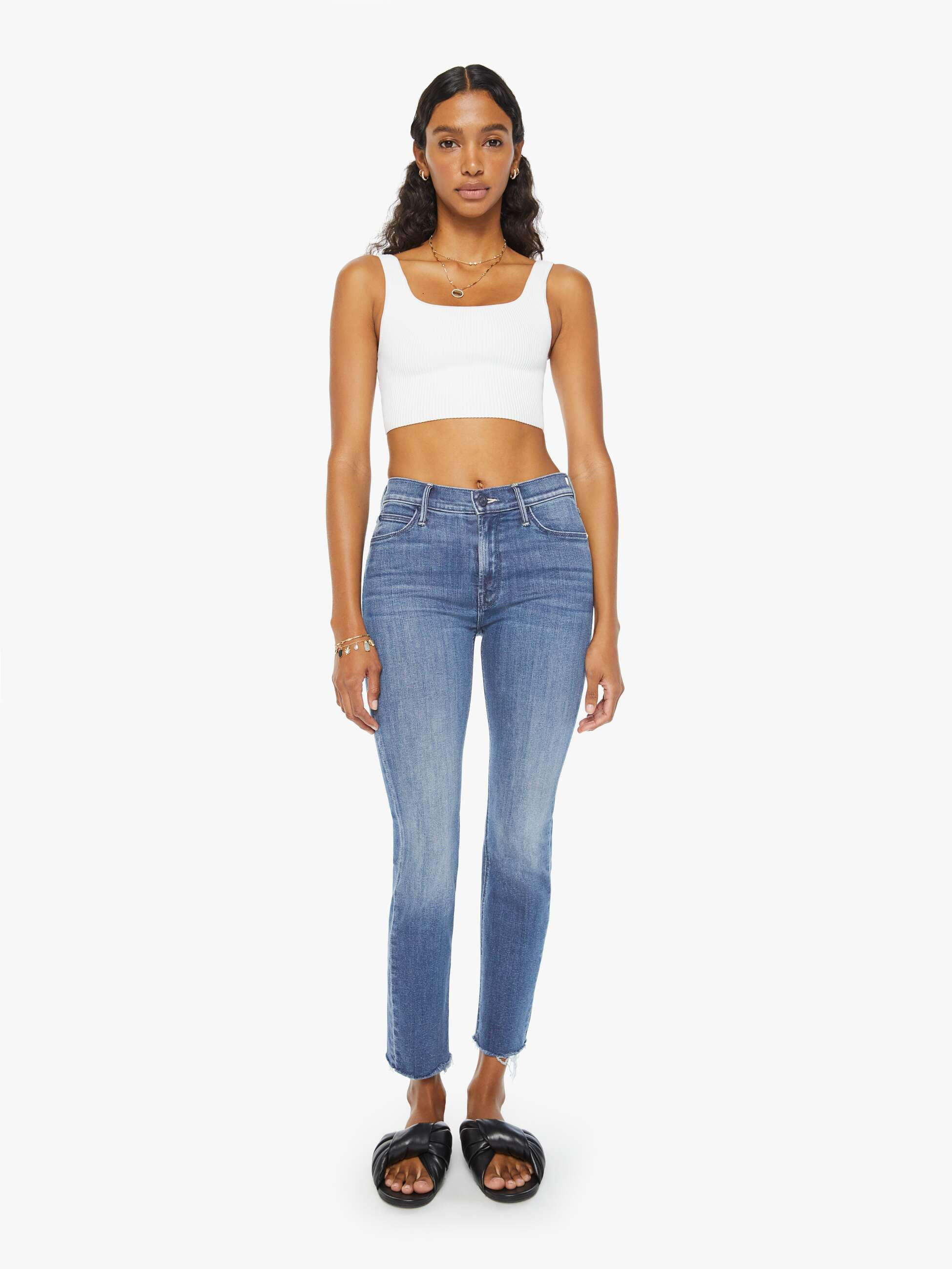 The Mid Rise Dazzler Ankle Fray | Mother Denim